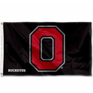 Ohio State Buckeyes Black O Logo Flag